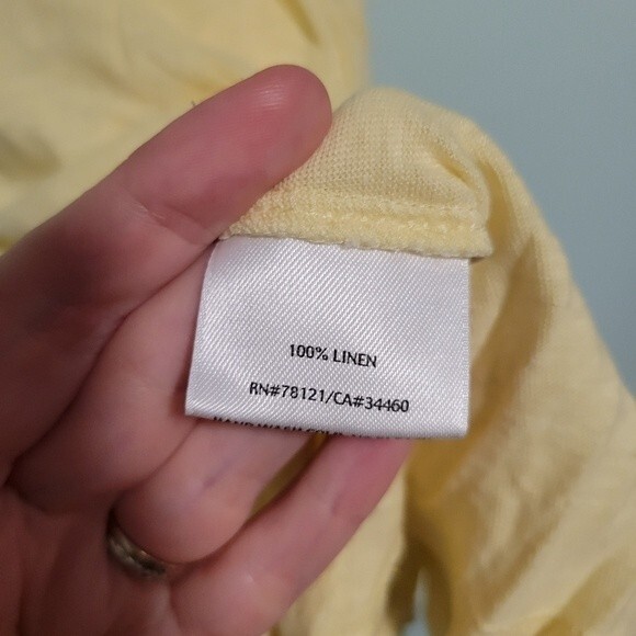 Eileen Fisher Yellow 100% Linen Tank Top Size XS - Picture 4 of 4